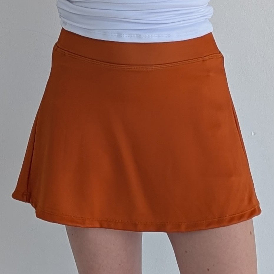 burnt orange skirt
