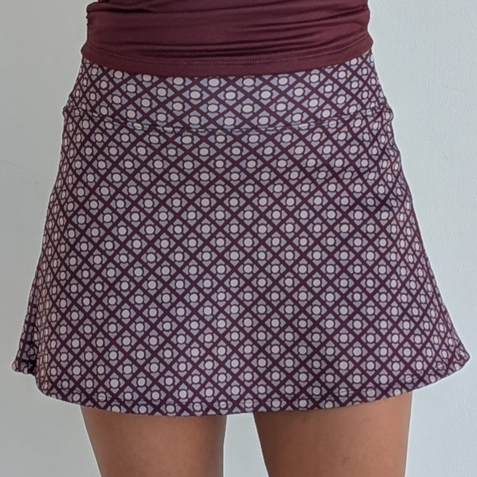 cute and colorful skirt with dots, squares, and lines