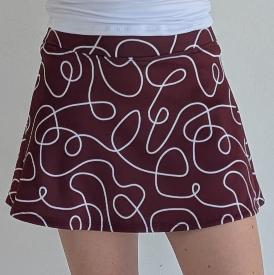 scribbled pattern skirt